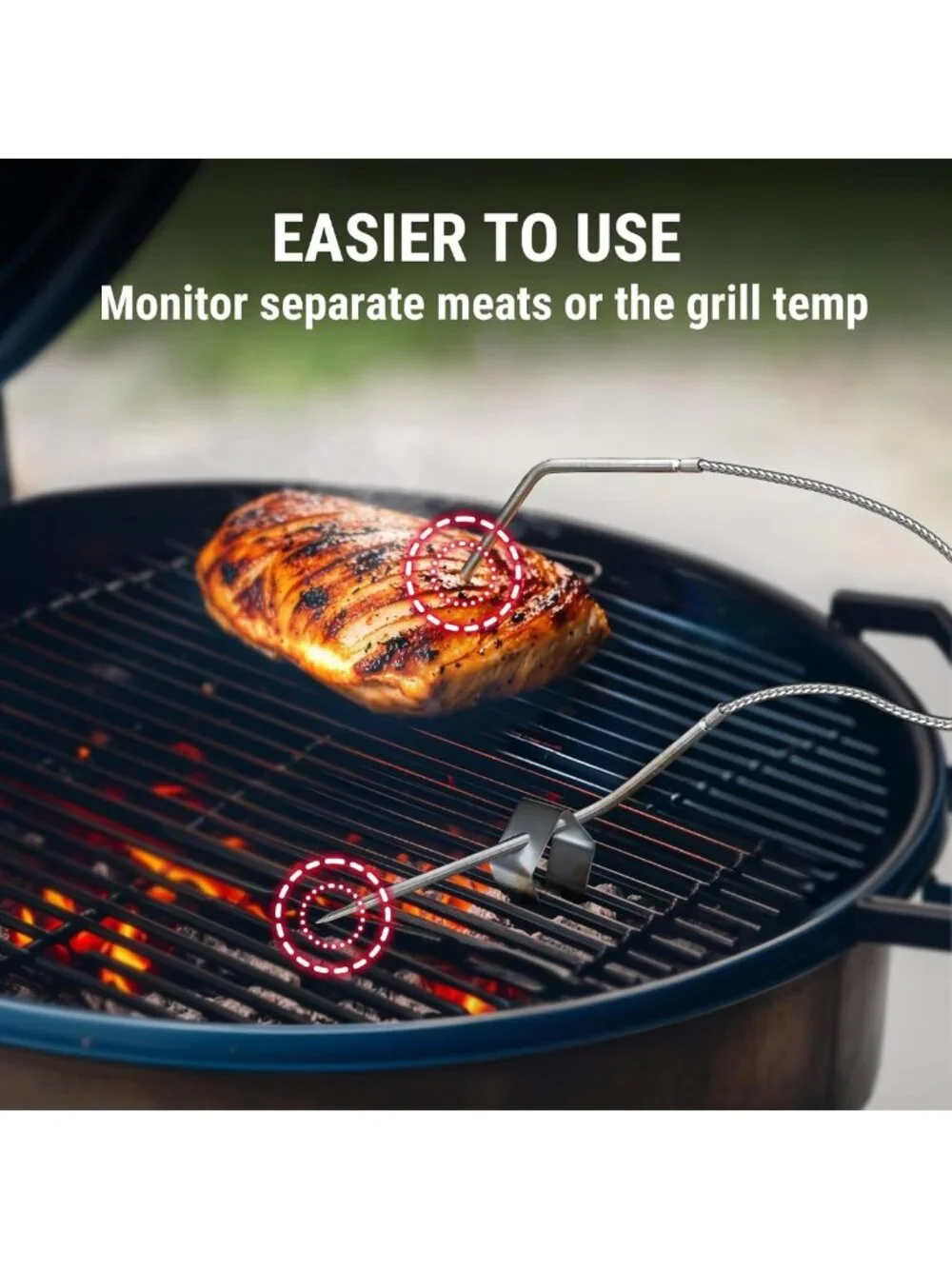 Bluetooth Meat Thermometer with 2 Probes - 450ft Wireless Cooking Tool